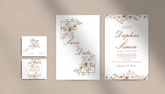 Floral Minimalist Invitation Suite