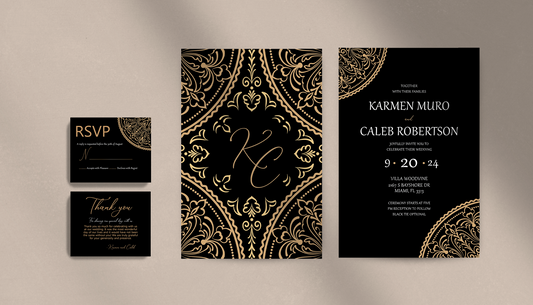 Gold Mandala Invitation Suite