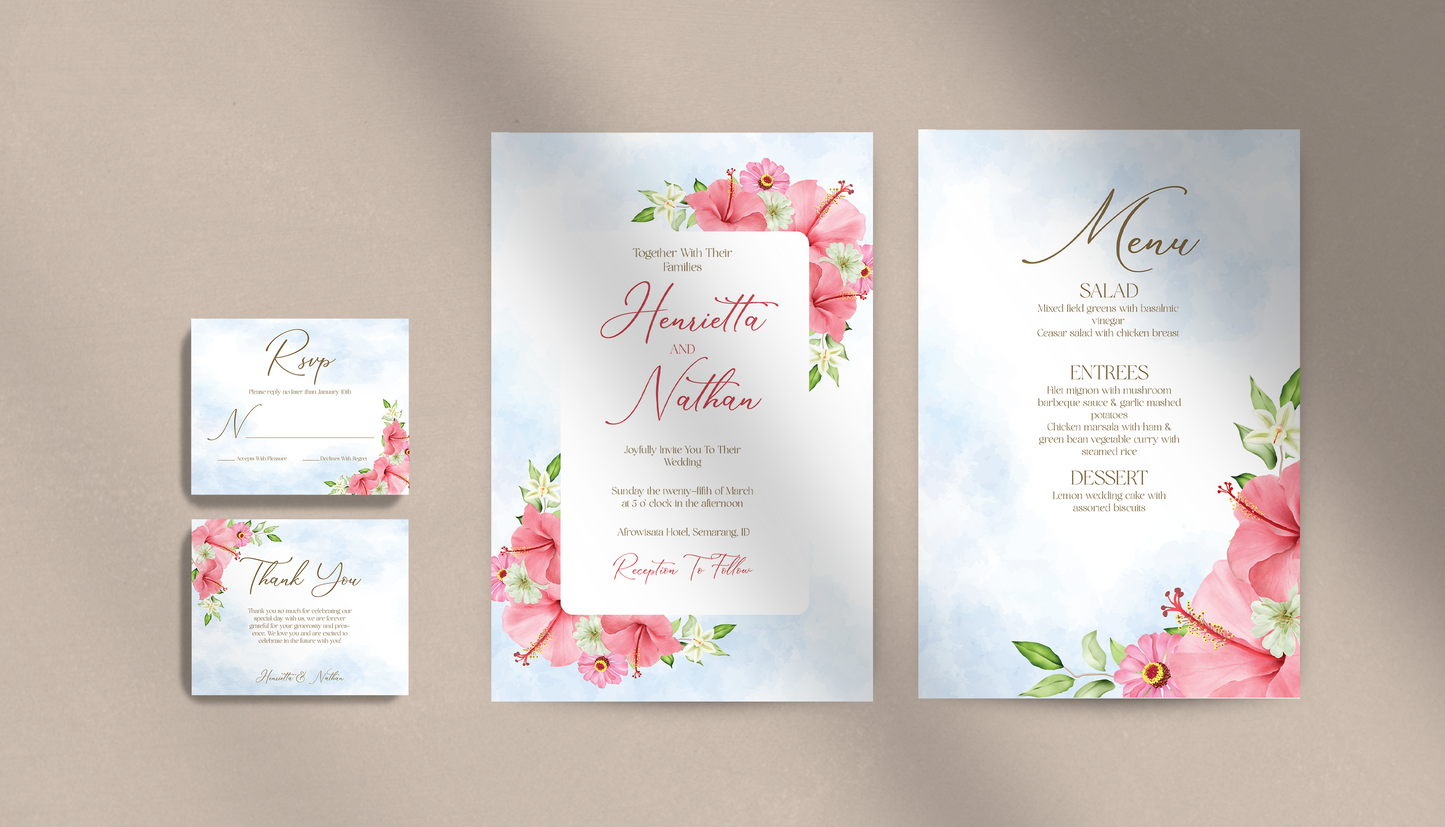 Hibiscus Invitation Suite