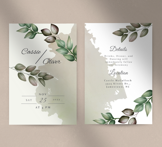 Minimalist Greenery-Invitation